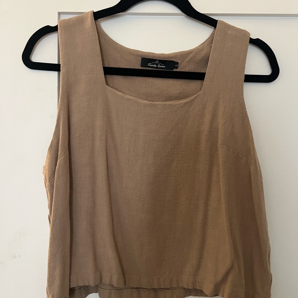 Tan Women's Matching Linen set